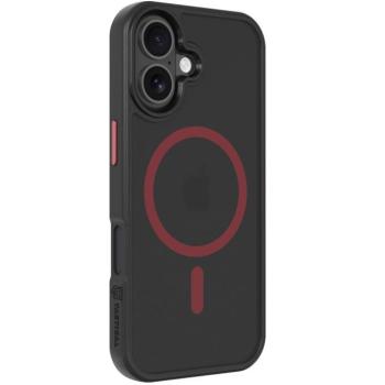 Apple iPhone 17, Műanyag hátlap védőtok + szilikon keret, közepesen ütésálló, Magsafe kompatibilis, Tactical MagForce Hyperstealth 2.0, áttetsző/fekete/piros kép