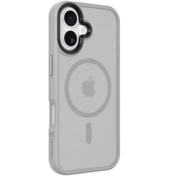 Apple iPhone 17, Műanyag hátlap védőtok + szilikon keret, közepesen ütésálló, Magsafe kompatibilis, Tactical MagForce Hyperstealth, áttetsző/világosszürke kép
