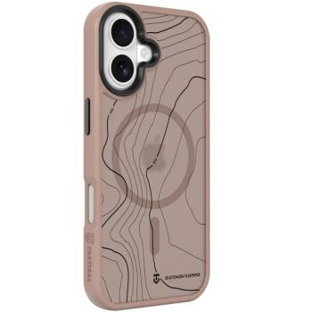 Apple iPhone 17, Műanyag hátlap védőtok + szilikon keret, közepesen ütésálló, Magsafe kompatibilis, térkép minta, Tactical MagForce Hyperstealth Sika, áttetsző/barna kép