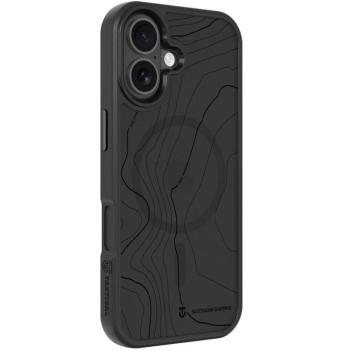 Apple iPhone 17, Műanyag hátlap védőtok + szilikon keret, közepesen ütésálló, Magsafe kompatibilis, térkép minta, Tactical MagForce Hyperstealth Sika, áttetsző/szürke kép