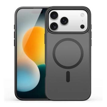 Apple iPhone 17 Pro Max, Műanyag hátlap védőtok + szilikon keret, közepesen ütésálló, légpárnás sarok, Magsafe kompatibilis, Dux Ducis Yind, áttetsző/fekete kép