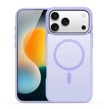 Apple iPhone 17 Pro Max, Műanyag hátlap védőtok + szilikon keret, közepesen ütésálló, légpárnás sarok, Magsafe kompatibilis, Dux Ducis Yind, áttetsző/lila kép