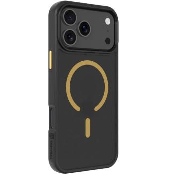 Apple iPhone 17 Pro Max, Műanyag hátlap védőtok + szilikon keret, közepesen ütésálló, Magsafe kompatibilis, Tactical MagForce Hyperstealth 2.0, áttetsző/fekete/sárga kép