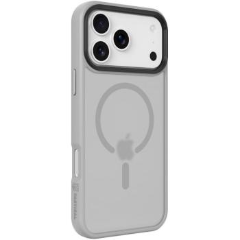 Apple iPhone 17 Pro Max, Műanyag hátlap védőtok + szilikon keret, közepesen ütésálló, Magsafe kompatibilis, Tactical MagForce Hyperstealth, áttetsző/világosszürke kép