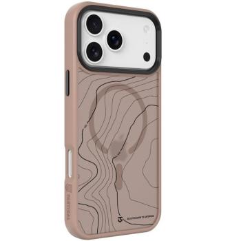 Apple iPhone 17 Pro Max, Műanyag hátlap védőtok + szilikon keret, közepesen ütésálló, Magsafe kompatibilis, térkép minta, Tactical MagForce Hyperstealth Sika, áttetsző/barna kép