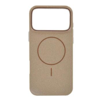 Apple iPhone 17 Pro Max, Műanyag hátlap védőtok + szilikon keret, Magsafe töltővel kompatibilis, csillogó hátlap, barna kép