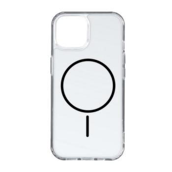 Apple iPhone 17 Pro Max, Műanyag hátlap védőtok + szilikon keret, ultravékony, légpárnás sarok, Magsafe töltővel kompatibilis, átlátszó/fekete kép