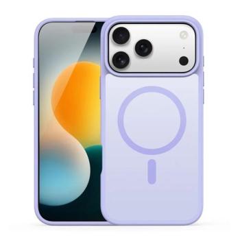 Apple iPhone 17 Pro, Műanyag hátlap védőtok + szilikon keret, közepesen ütésálló, légpárnás sarok, Magsafe kompatibilis, Dux Ducis Yind, áttetsző/lila kép