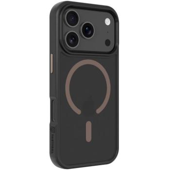 Apple iPhone 17 Pro, Műanyag hátlap védőtok + szilikon keret, közepesen ütésálló, Magsafe kompatibilis, Tactical MagForce Hyperstealth 2.0, áttetsző/fekete/barna kép