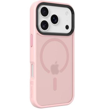 Apple iPhone 17 Pro, Műanyag hátlap védőtok + szilikon keret, közepesen ütésálló, Magsafe kompatibilis, Tactical MagForce Hyperstealth, áttetsző/rózsaszín kép