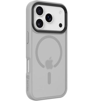 Apple iPhone 17 Pro, Műanyag hátlap védőtok + szilikon keret, közepesen ütésálló, Magsafe kompatibilis, Tactical MagForce Hyperstealth, áttetsző/világosszürke kép