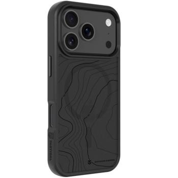 Apple iPhone 17 Pro, Műanyag hátlap védőtok + szilikon keret, közepesen ütésálló, Magsafe kompatibilis, térkép minta, Tactical MagForce Hyperstealth Sika, áttetsző/szürke kép