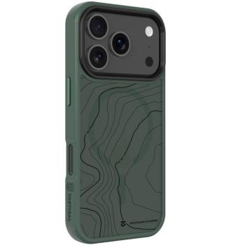 Apple iPhone 17 Pro, Műanyag hátlap védőtok + szilikon keret, közepesen ütésálló, Magsafe kompatibilis, térkép minta, Tactical MagForce Hyperstealth Sika, áttetsző/zöld kép