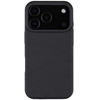 Apple iPhone 17 Pro, Szilikon tok, mikrofiber plüss belső, Magsafe kompatibilis, térkép minta, Tactical MagForce Beaver, sötétszürke kép