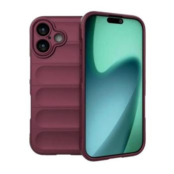 Apple iPhone 17, Szilikon tok, közepesen ütésálló, 3D minta, bordó kép