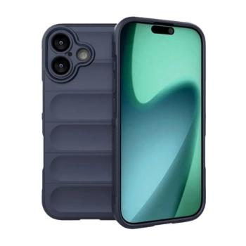 Apple iPhone 17, Szilikon tok, közepesen ütésálló, 3D minta, sötétkék kép