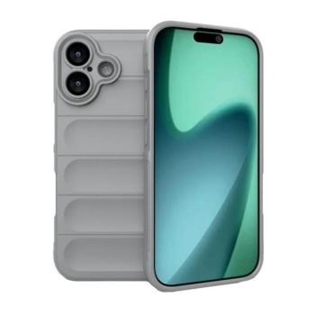 Apple iPhone 17, Szilikon tok, közepesen ütésálló, 3D minta, világosszürke kép