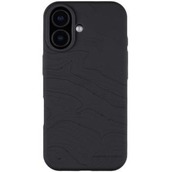 Apple iPhone 17, Szilikon tok, mikrofiber plüss belső, Magsafe kompatibilis, térkép minta, Tactical MagForce Beaver, sötétszürke kép