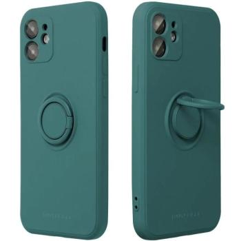 Apple iPhone 17, Szilikon tok, stand, telefontartó gyűrű, Roar Amber, zöld kép