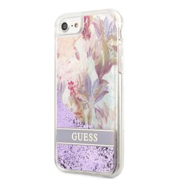 Apple iPhone 7/8/SE 2020/SE 2022 GUESS GUHCI8LFLSU Liquid Glitter TPU Hátlap - Lila kép