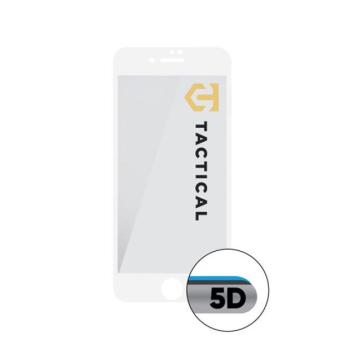 Apple iPhone 7 / 8 / SE (2020) / SE (2022), Kijelzővédő fólia, ütésálló fólia (az íves részre is!), Tempered Glass (edzett üveg), Full Glue, Tactical Glass Shield 5D, fehér kép