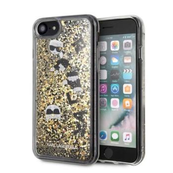 Apple iPhone 7/8/SE2 KARL LAGERFELD KLHCI8ROGO Liquid Glitter Hátlap - Arany kép