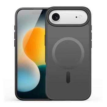 Apple iPhone Air (2025), Műanyag hátlap védőtok + szilikon keret, közepesen ütésálló, légpárnás sarok, Magsafe kompatibilis, Dux Ducis Yind, áttetsző/fekete kép