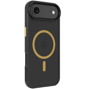 Apple iPhone Air (2025), Műanyag hátlap védőtok + szilikon keret, közepesen ütésálló, Magsafe kompatibilis, Tactical MagForce Hyperstealth 2.0, áttetsző/fekete/sárga kép