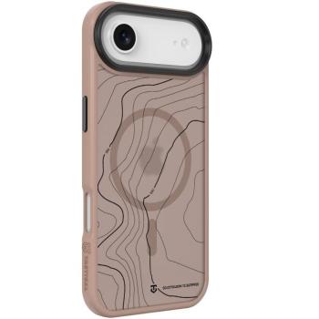 Apple iPhone Air (2025), Műanyag hátlap védőtok + szilikon keret, közepesen ütésálló, Magsafe kompatibilis, térkép minta, Tactical MagForce Hyperstealth Sika, áttetsző/barna kép