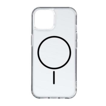 Apple iPhone Air (2025), Műanyag hátlap védőtok + szilikon keret, ultravékony, légpárnás sarok, Magsafe töltővel kompatibilis, átlátszó/fekete kép