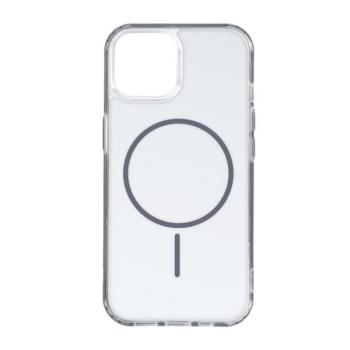 Apple iPhone Air (2025), Műanyag hátlap védőtok + szilikon keret, ultravékony, légpárnás sarok, Magsafe töltővel kompatibilis, átlátszó/sötétszürke kép