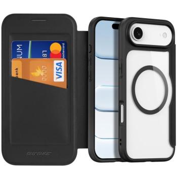 Apple iPhone Air (2025), Oldalra nyíló tok, stand, közepesen ütésálló, Magsafe kompatibilis, Dux Ducis Skin Pro Magsafe, fekete kép