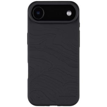 Apple iPhone Air (2025), Szilikon tok, mikrofiber plüss belső, Magsafe kompatibilis, térkép minta, Tactical MagForce Beaver, sötétszürke kép