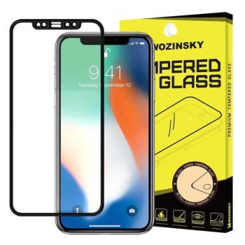 Apple iPhone X XS 11 Pro edzett üveg FEKETE TELJES KÉPERNYŐS FULL SCREEN HAJLÍTOTT tempered glass kijelzőfólia kijelzővédő védőfólia karcálló kijelzős kép