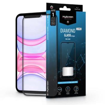 Apple iPhone XR/iPhone 11 edzett üveg képernyővédő fólia - MyScreen Protector Diamond Glass Lite Edge2.5D Full Glue - fekete kép