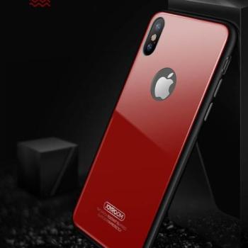 Apple iPhone XS JOYROOM JR-BP519 Crystal Üveg Hátlap - Piros kép
