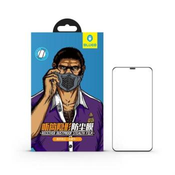 Apple iPhone XS Max Blueo Receiver Dustproof 2.5D Silk Full Üvegfólia - Fekete kép
