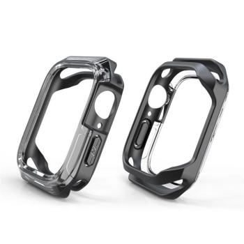 Apple iWatch 7 Devia Shockproof 45mm Tok - Átlátszó Fekete kép