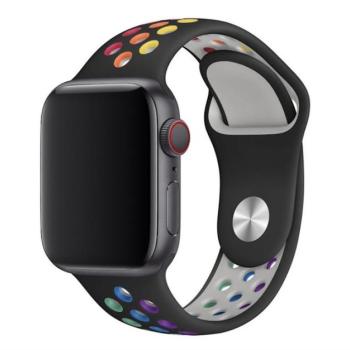 Apple iWatch Devia Delux Sport 2 38/40/41mm Óraszíj - Fekete/Szivárvány kép