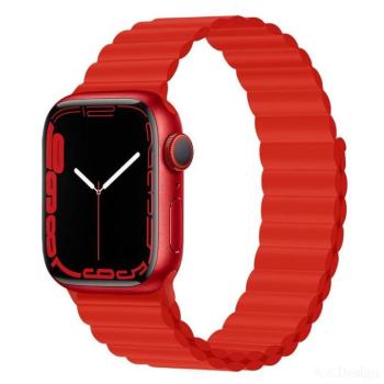 Apple iWatch Devia Delux Sport 3 Silicone Magnet 38/40/41mm Óraszíj - Piros kép