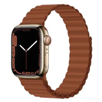 Apple iWatch Devia Delux Sport 3 Silicone Magnet 38/40/41mm Óraszíj - Saddle Brown kép