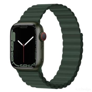 Apple iWatch Devia Delux Sport 3 Silicone Magnet 38/40/41mm Óraszíj - Sötétzöld kép