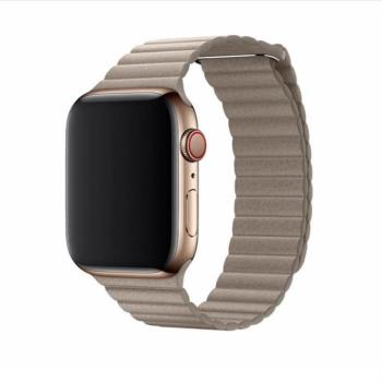 Apple iWatch Devia Elegant Leather Loop 38/40mm óraszíj - Bézs kép