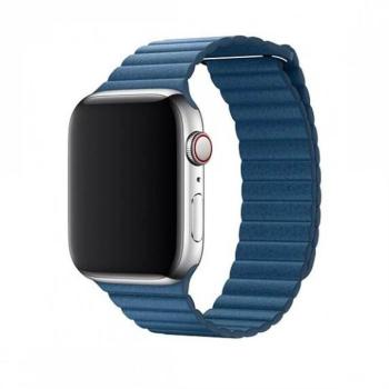 Apple iWatch Devia Elegant Leather Loop 42/44mm óraszíj - Kék kép