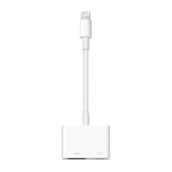 APPLE TV/HDMI adapter kábel (HDMI-DV+lightning aljzat - lightning, MD826ZM/A utód) FEHÉR kép