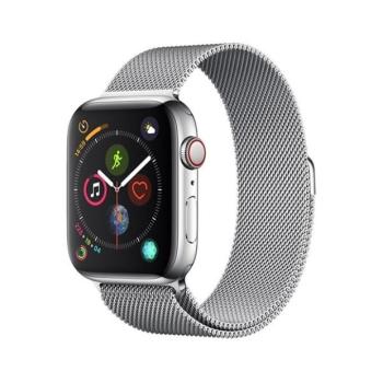 Apple Watch 1-6, SE (38 / 40 mm), fém pótszíj, milánói stílus, mágnes zárral, Devia Elegant, ezüst kép