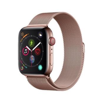 Apple Watch 1-6, SE (38 / 40 mm), fém pótszíj, milánói stílus, mágnes zárral, Devia Elegant, vörösarany kép