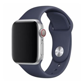 Apple Watch 1-6, SE (38 / 40 mm) / Watch 7-8 (41 mm), szilikon pótszíj, állítható, Devia Delux Sport, sötétkék kép