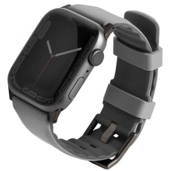 Apple Watch 1-6, SE (38 / 40 mm) / Watch 7-8 (41 mm), szilikon pótszíj, Uniq Linus, szürke kép
