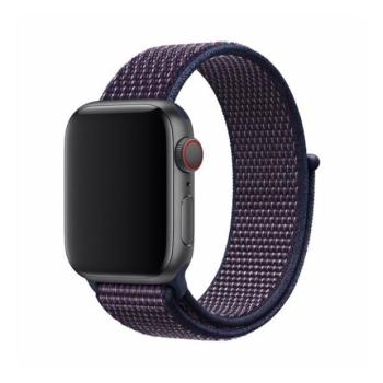 Apple Watch 1-6, SE (38 / 40 mm) / Watch 7-8 (41 mm), textíl pótszíj, szilikon keret, állítható, Devia Delux Sport3, indigókék kép